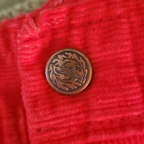 Vintage Bright Red HHS Corduroy Pants Junior Sz 13 - Picture 6 of 7